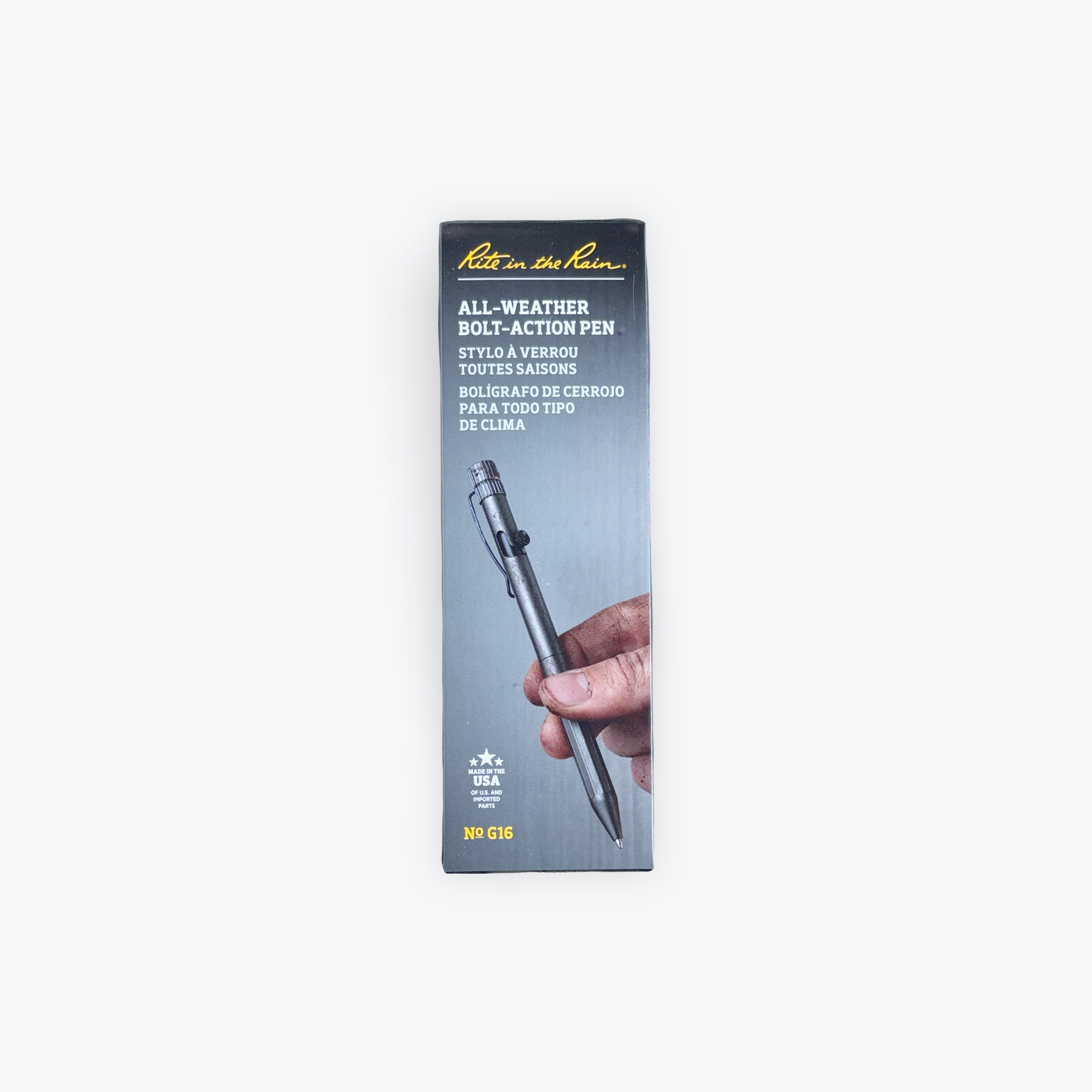 Rite In The Rain Gunmetal Bolt-Action Pen Dark Gray Anodization w/ Black Clip