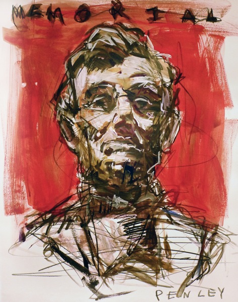 Steve Penley Abe acrylic on paper 22 x 26 inches (framed)
