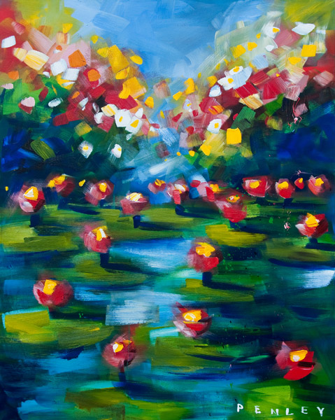   Steve Penley Lily Pads acrylic on canvas 48 x 60 inches  