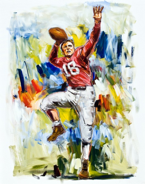 Steve Penley John Rauch, UGA 1945-48 College Football Hall of Fame, Inducted 2003 acrylic on canvas
60x48 inches