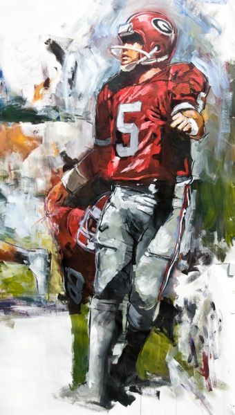 Steve Penley Kevin Butler, UGA 1981-84 College Football Hall of Fame, Inducted 2001 acrylic on canvas detail