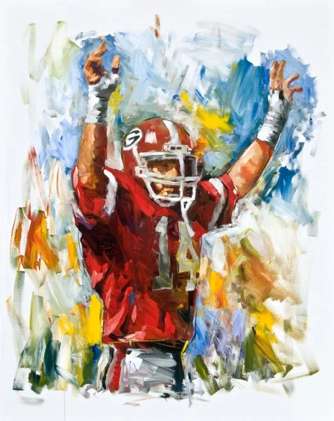 Steve Penley Terry Hoage, UGA 1980-83 College Football Hall of Fame, Inducted 2000 acrylic on canvas
60x48 inches