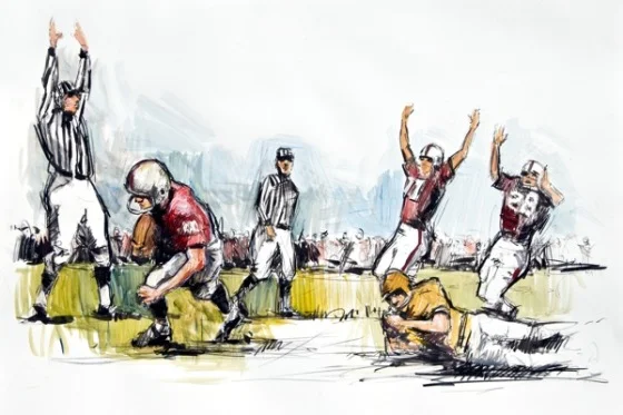 Steve Penley Theron Sapp Breaks The Drought (#2) 1957- Georgia vs. Georgia Tech acrylic on paper