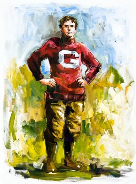 Steve Penley Pop Warner, UGA Head Coach, 1895-96 College Football Hall of Fame, Inducted 1951 acrylic on canvas 48x36 inches