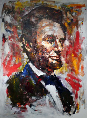 Steve Penley Lincoln 1 acrylic on canvas 72 x 96 inches