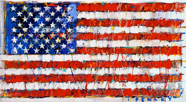 Steve Penley American Flag giclee print & acrylic on paper 16 x 27 inches unframed | edition of 50 18 x 32 inches unframed | edition of 65