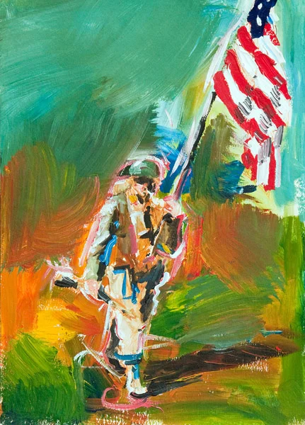 Steve Penley American Soldier charcoal on paper 12 x 18 inches 20 x 26 inches framed 2800. framed