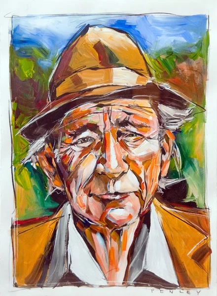 Steve Penley Howard Finster acrylic on paper 22 x 30 inches unframed 32 x 40 inches framed 5500. framed
