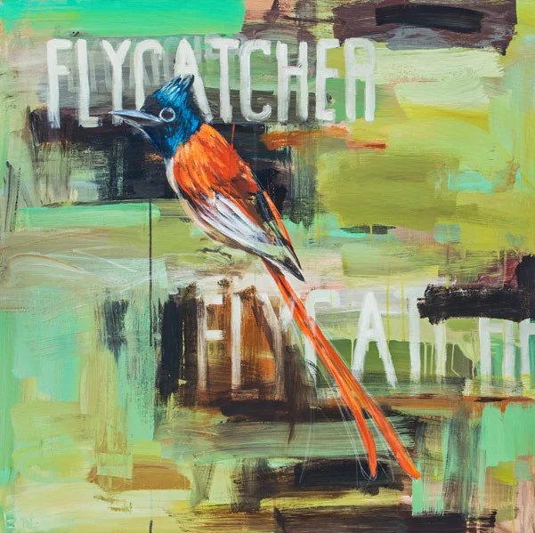 Fly Catcher<br>acrylic on canvas<br>36 x 36 inches