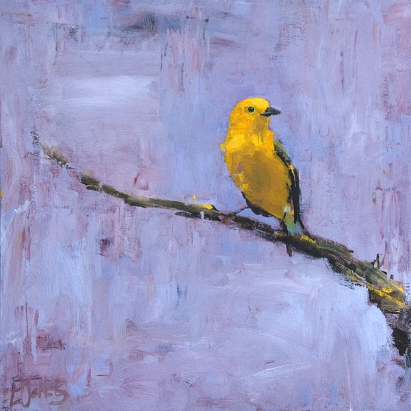 Yellow Warbler<br>acrylic on canvas<br>24 x 24 inches