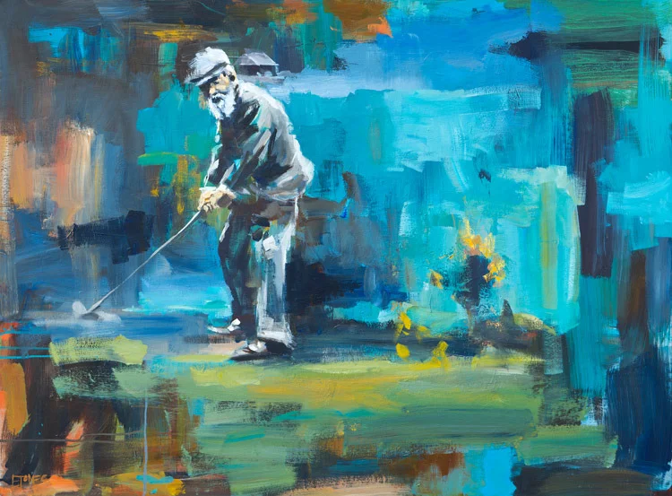 Evan Jones Old Tom Morris acrylic on canvas 48 x 36 inches (SOLD)