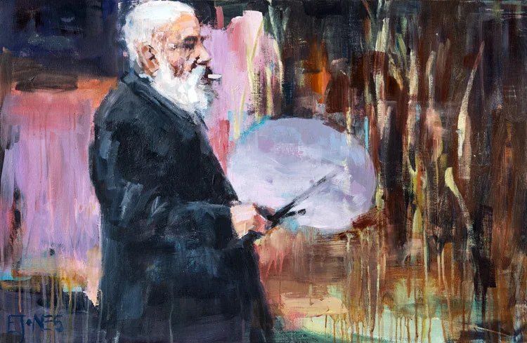 Evan Jones Monet acrylic on canvas 36 x 24 inches (SOLD)