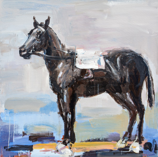 Evan Jones Painted Rider No. 2 acrylic on canvas 40 x 40 inches (SOLD)