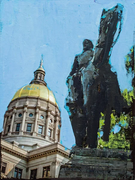 Capitol Horse<br>mixed media on panel<br>12 x 9 inches