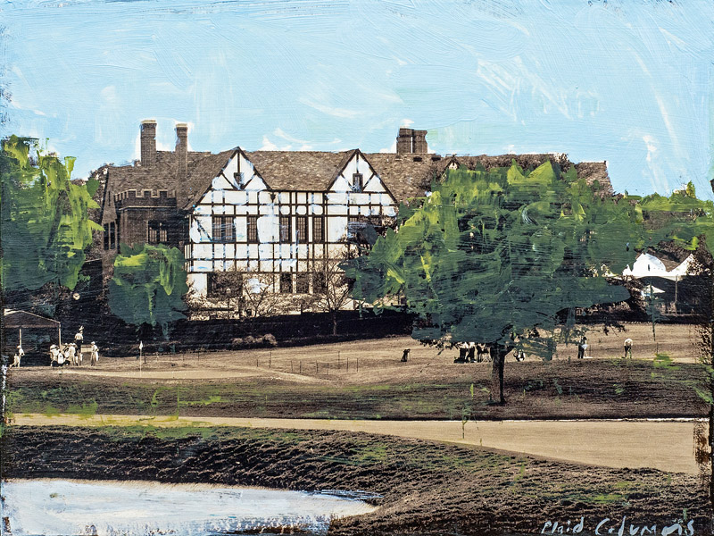 East Lake<br>mixed media on panel<br>9 x 12 inches