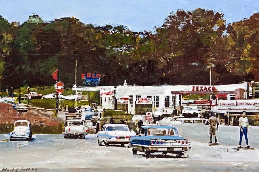 Vintage Piedmont No. 2<br>mixed media on panel<br>24 x 36 inches
