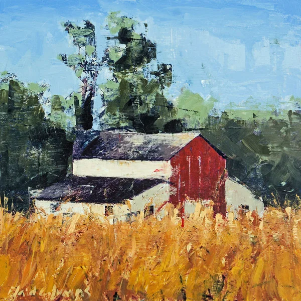 Tobacco Road<br>mixed media on panel<br>16 x 16 inches