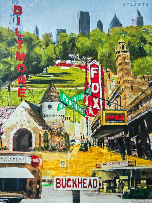 Atlanta Montage<br>mixed media on panel<br>60 x 45 inches