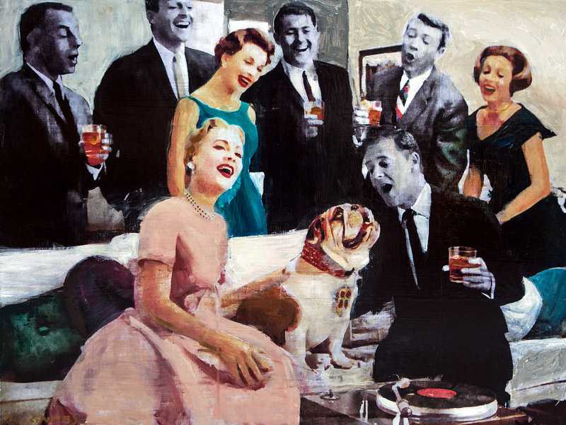 Society<br>mixed media on panel<br>30 x 40 inches