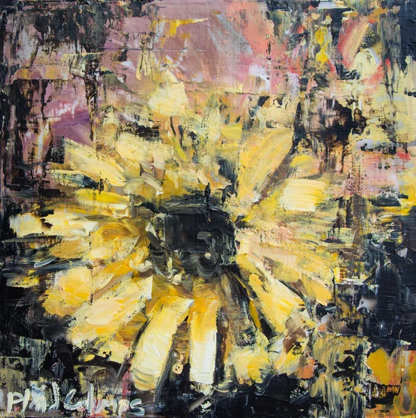 PLAID COLUMNS Flowers No. 1 mixed media on panel 10 x 10 inches $450