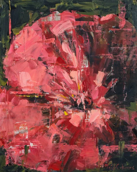 PLAID COLUMNS Flowers No. 5 mixed media on panel 20 x 16 inches $1500