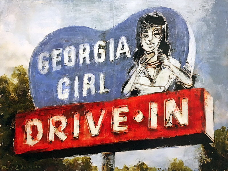 Georgia Girl<br>mixed media on panel<br>18 x 24 inches