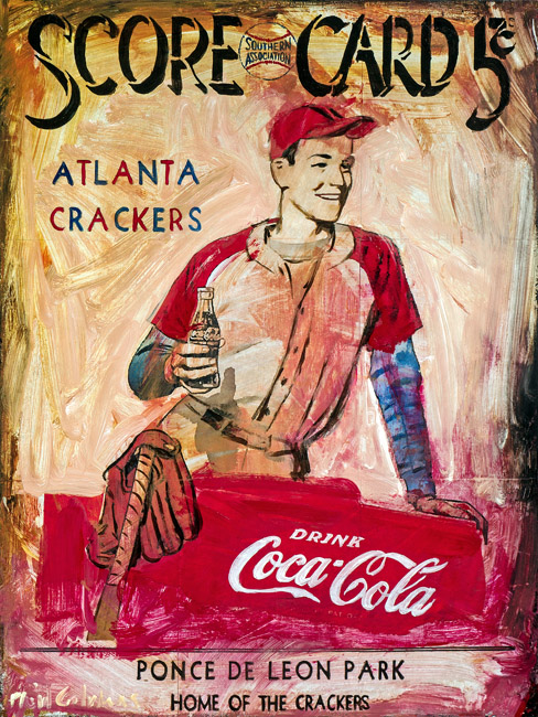 Plaid Columns Atlanta Crackers mixed media on panel 24 x 18 inches plaid columns home