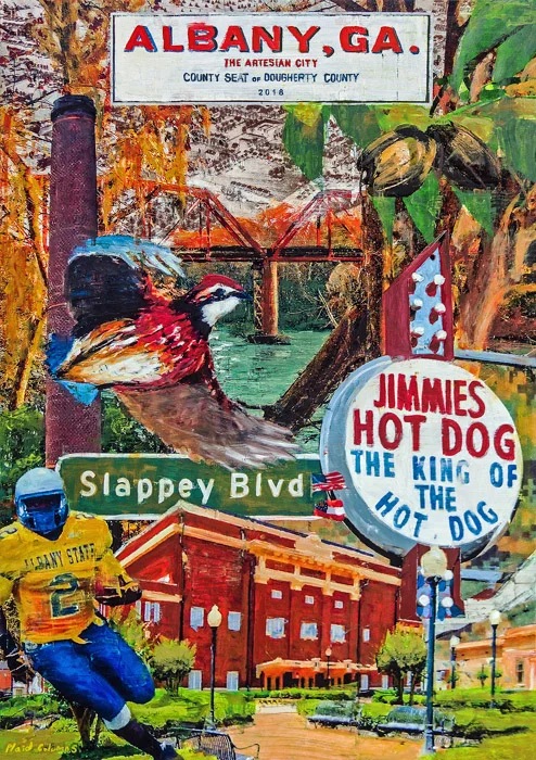Albany, Ga.<br>mixed media on panel<br>48 x 34 inches<br>SOLD BY COMMISSION<br>check back soon to see the full image