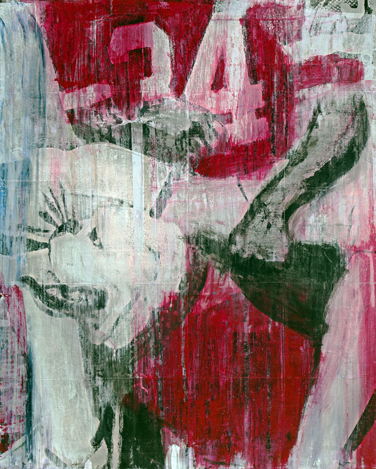 Plaid Columns 34 mixed media on canvas 20 x 16 inches