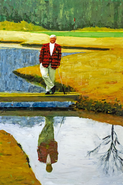 Plaid Columns Bob Cupp mixed media on panel 72 x 48 inches This portrait is in the collection of Ansley Golf Club and hangs at the entrance to The Cupp Room in the clubhouse at the Settindown course.