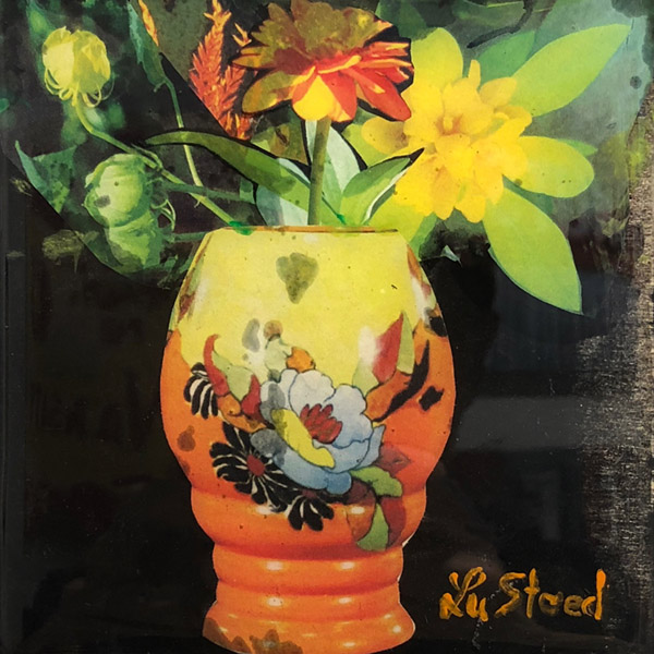 LU STEED Flowers No. 2 mixed media on panel 5 x 5 inches