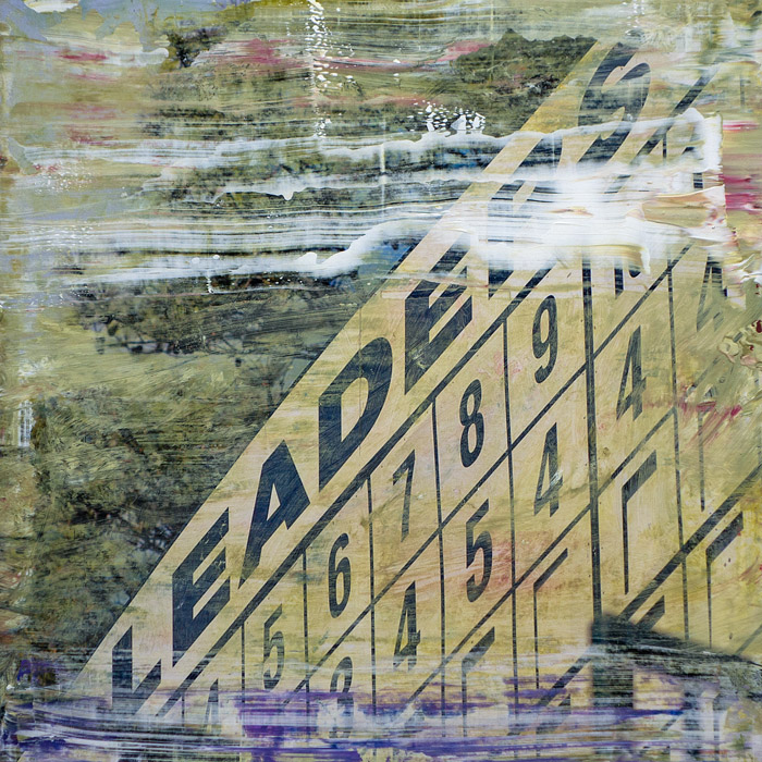 PLAID COLUMNS Leaders mixed media on canvas 16 x 12 inches