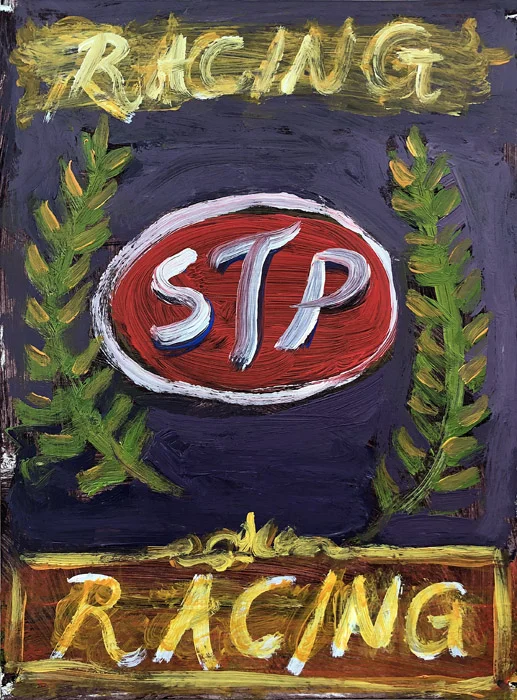 EVAN JONES STP Racing acrylic on paper 12 x 9 inches