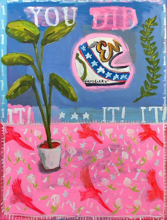 EVAN JONES You Did It! acrylic on canvas 40 x 30 inches