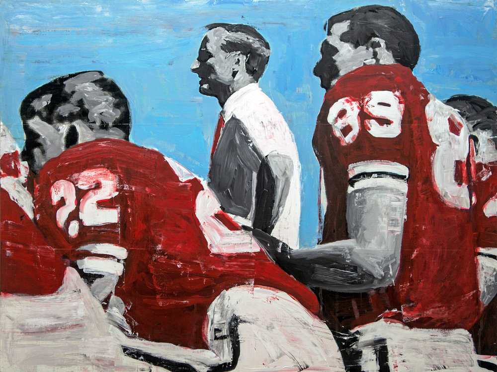 Plaid Columns Dooley’s Dawgs, 1965 University of Georgia mixed media on panel 30 x 40 inches