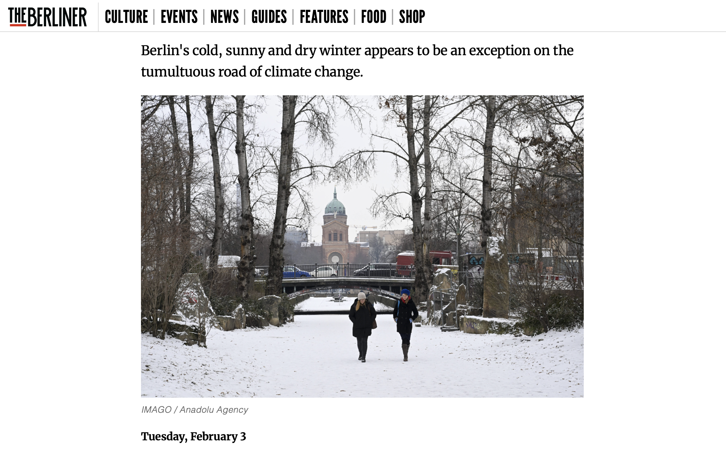 The Berliner 2026: Berlin's cold, sunny and dry winter appears to be an exception on the tumultuous road of climate change.