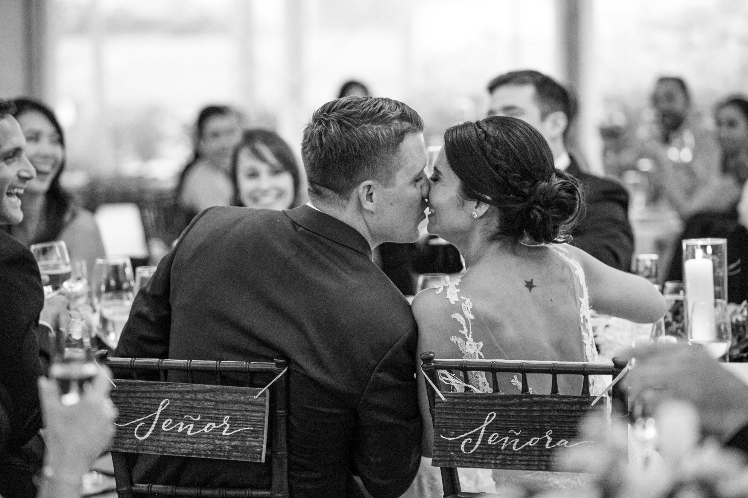 BRIDE AND GROOM AT THEIR CASTLE HILL INN WEDDING RECEPTION