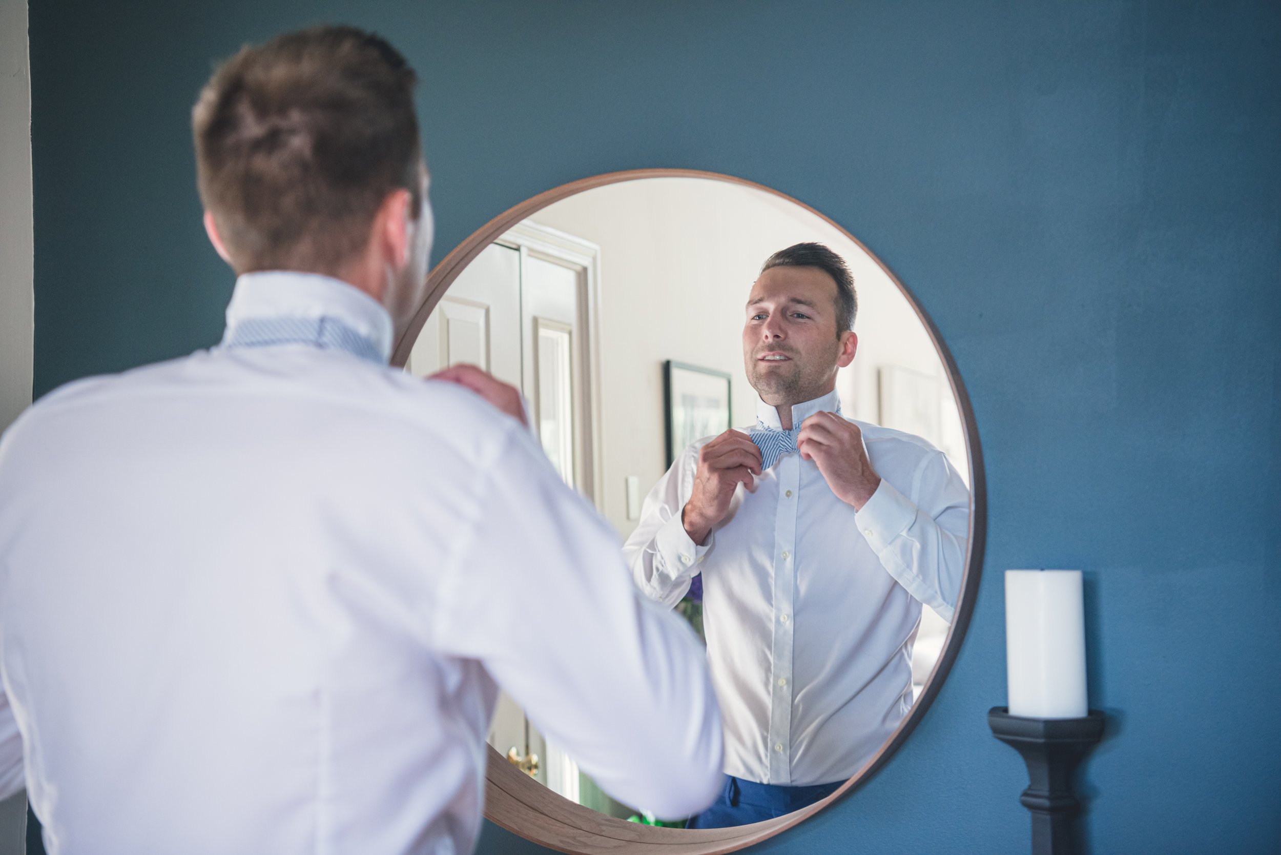 Groom Gets Ready for his Summer Wedding at Guilford Yacht Club in Connecticut