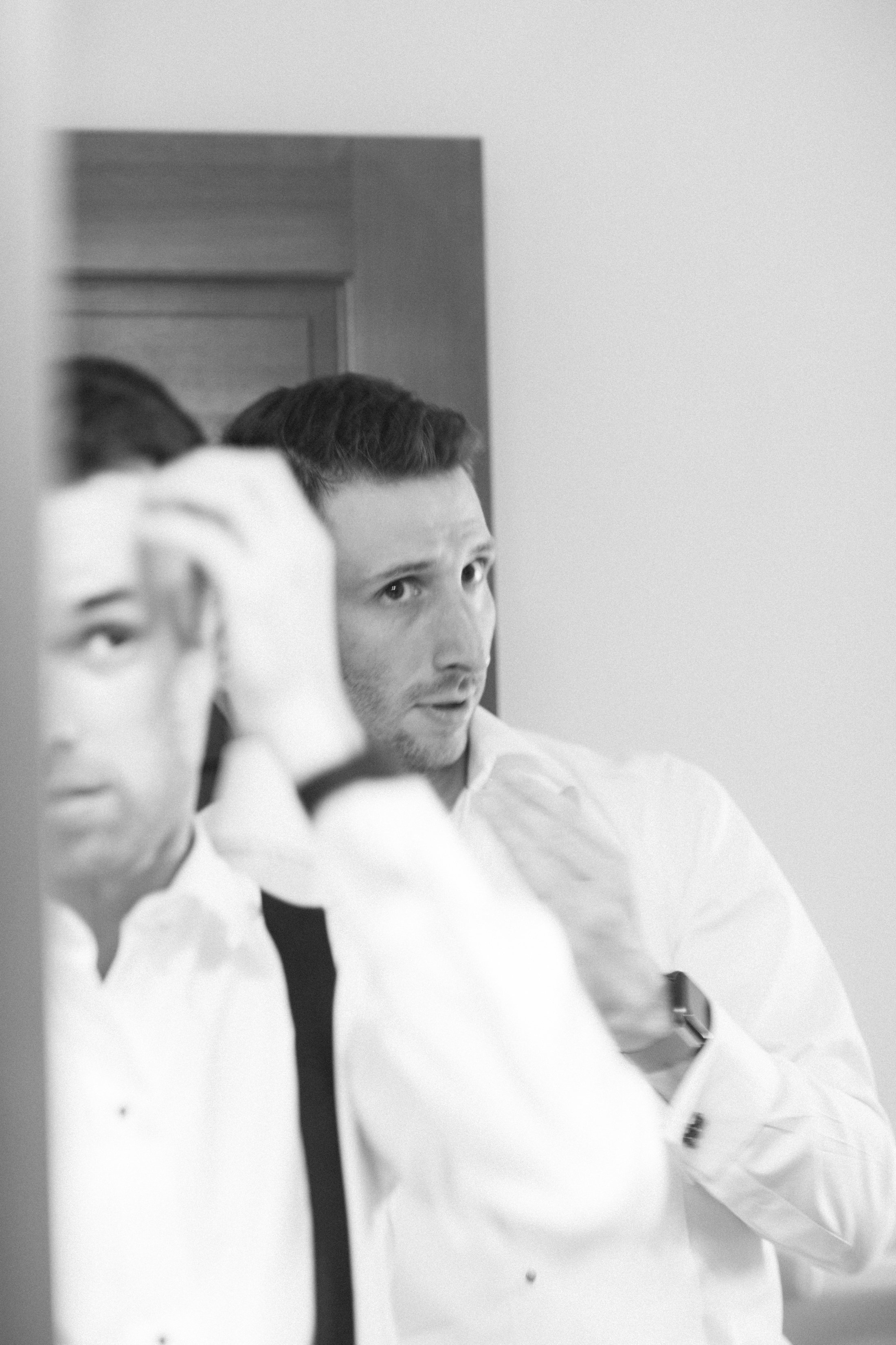 Grooms get ready before Connecticut Wedding