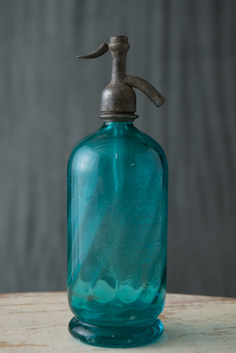Turquoise Etched Siphon Bottle