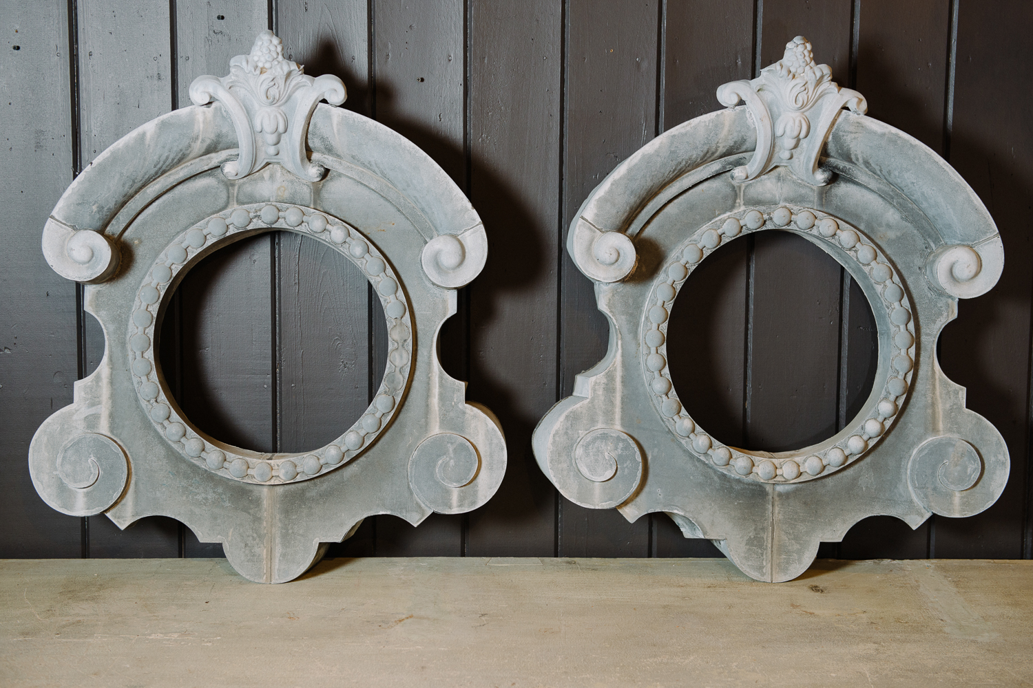 French Baroque Zinc Oeil-de-Boeufs