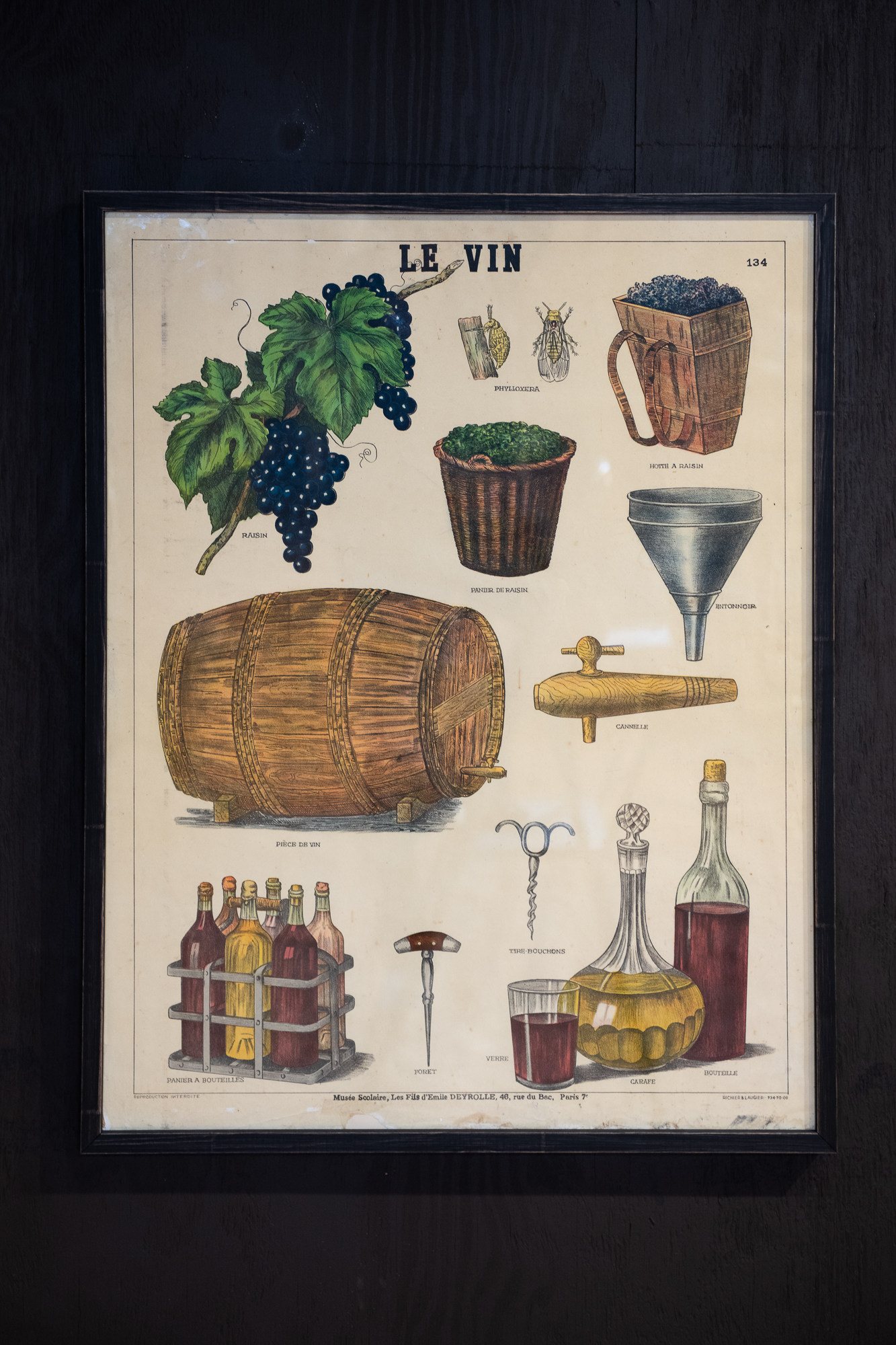 Large French Wine Lithograph