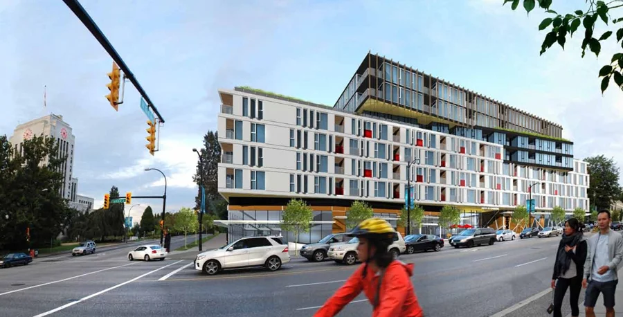 'Whole block' redevelopment via re-zoning. Cambie and 12th. Image: CoV Rezoning Centre.