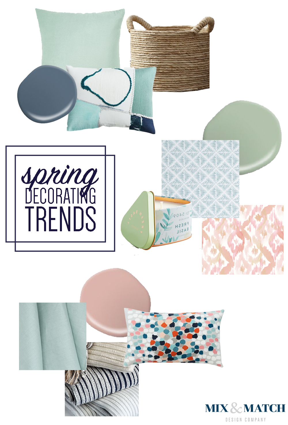 Mix & Match Design Company talks spring 2017 trends. Themes: colors and the concept of cozy.