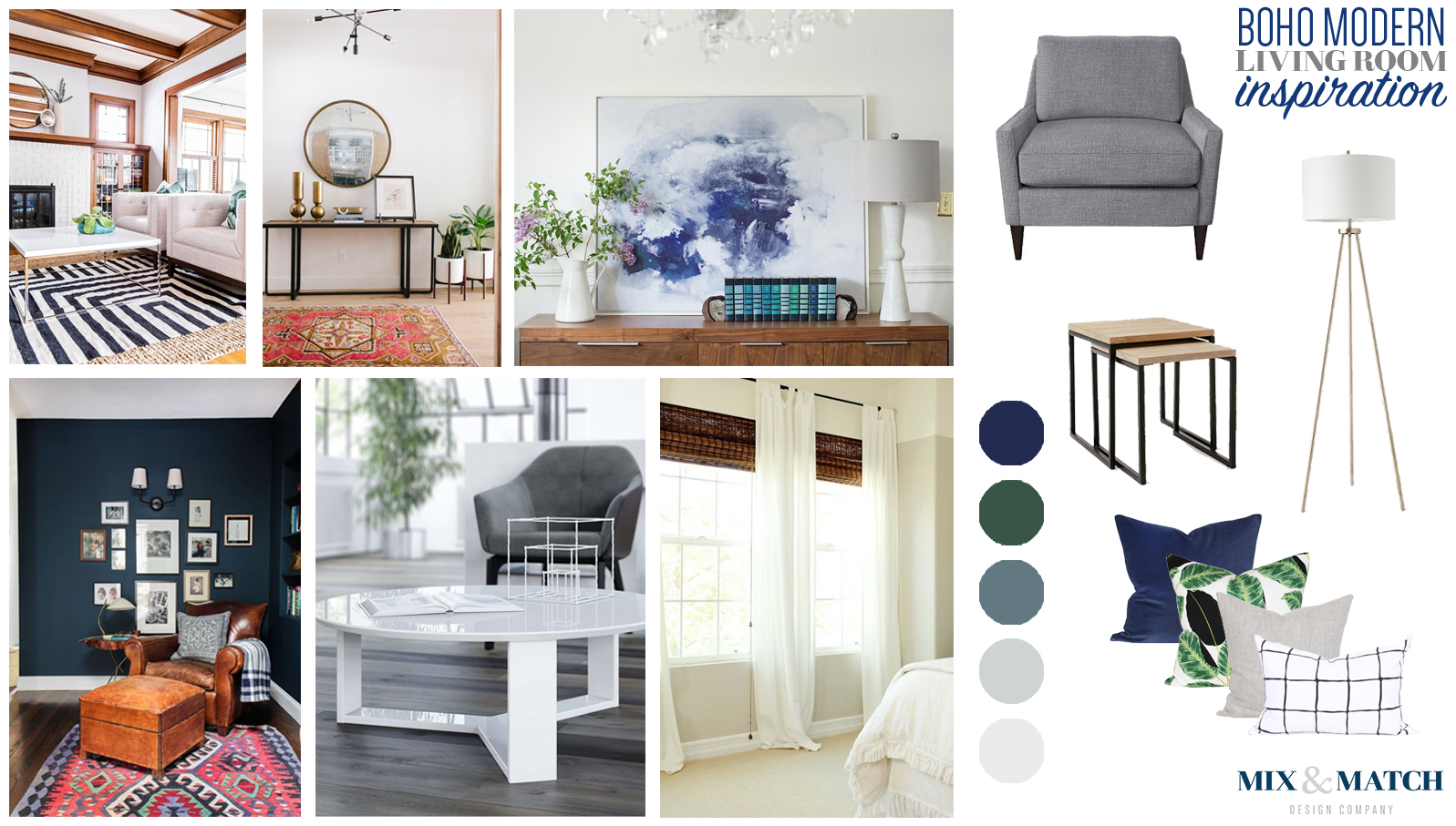 Boho (bohemian) modern living room inspiration