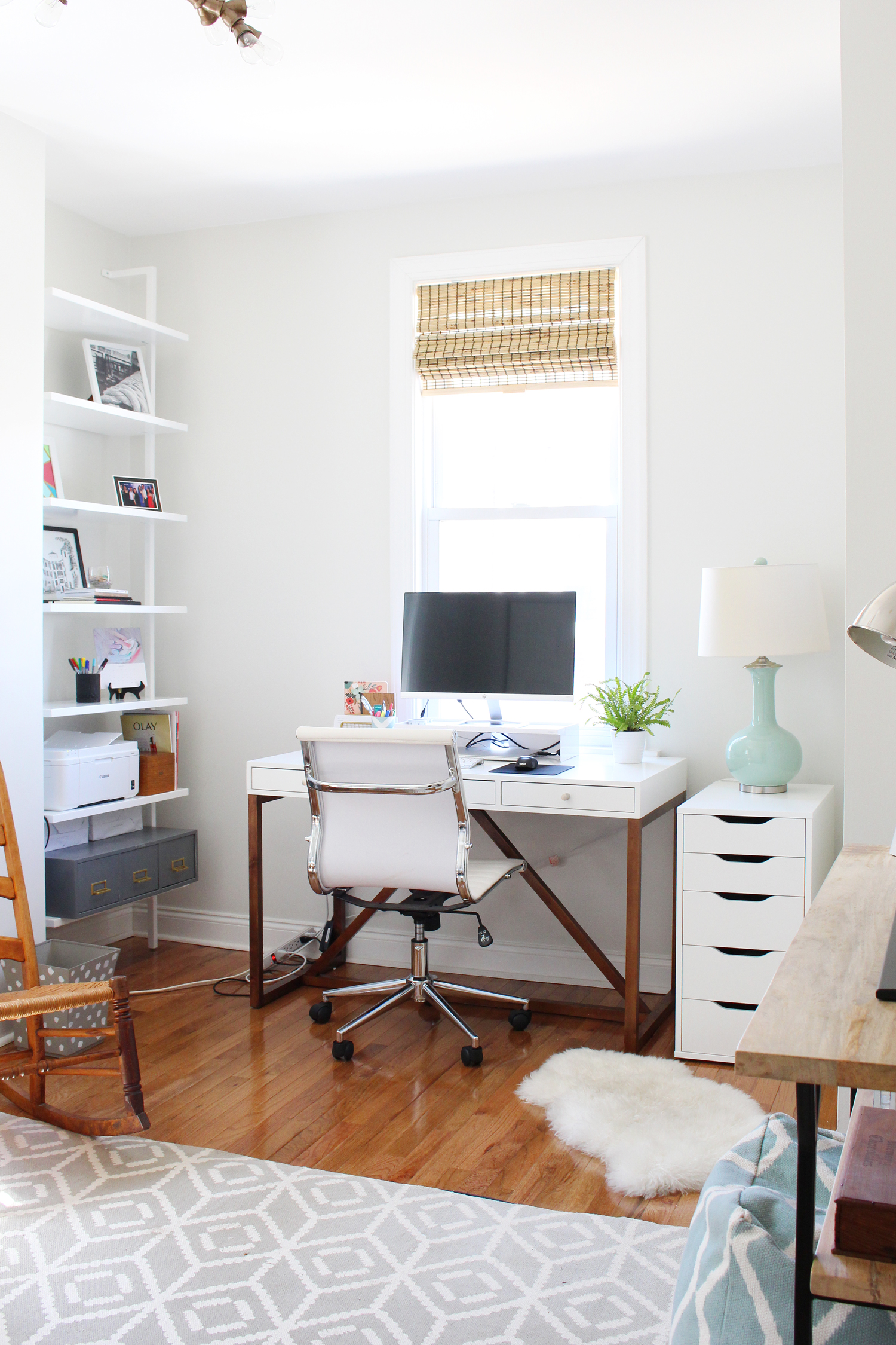 One Room Challenge: Mix & Match Design Company's home office. Photo of workspace progress.