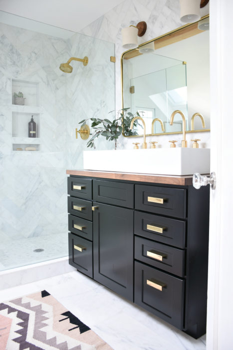 House Updated's elegant, modern and functional master bathroom.