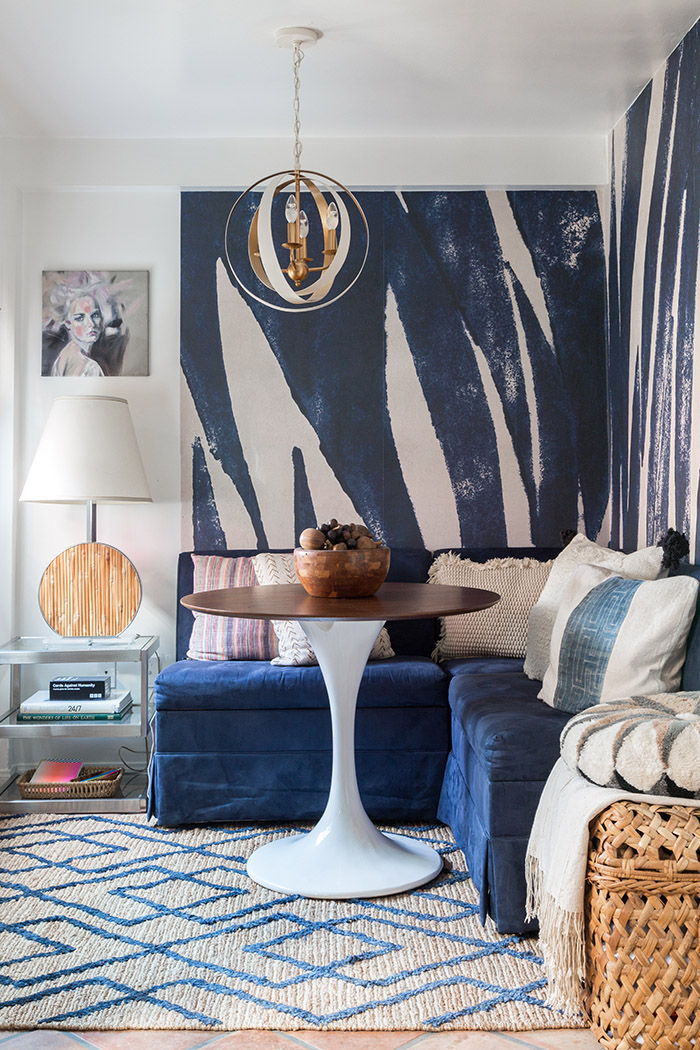 Living/dining space in Erica Reitman's AirBnB guest cottage.
