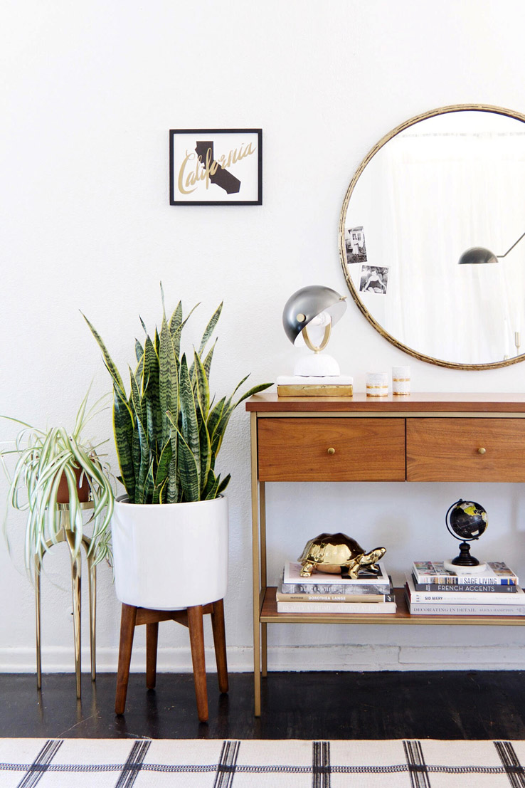 Console Tables And Round Mirrors A