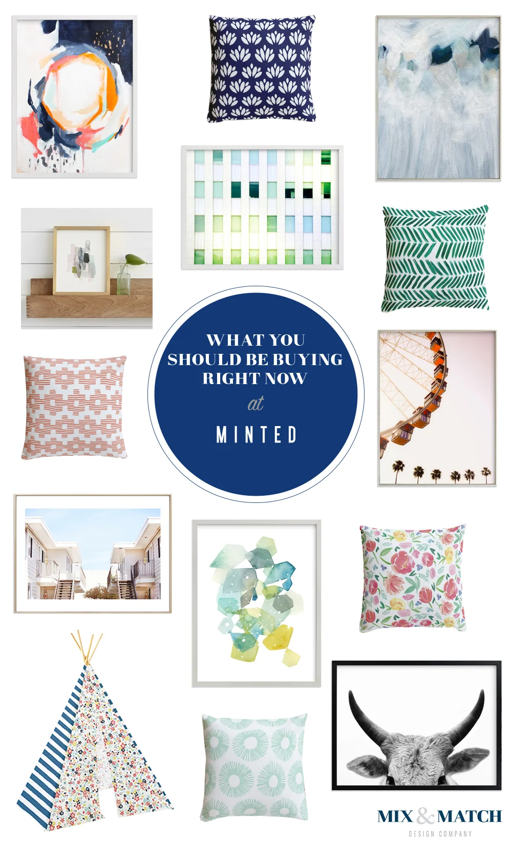 Minted: a secret source for home decor Art prints, art photography prints, abstract art, pillows, kid's teepees, and more! Shop these picks on the blog.